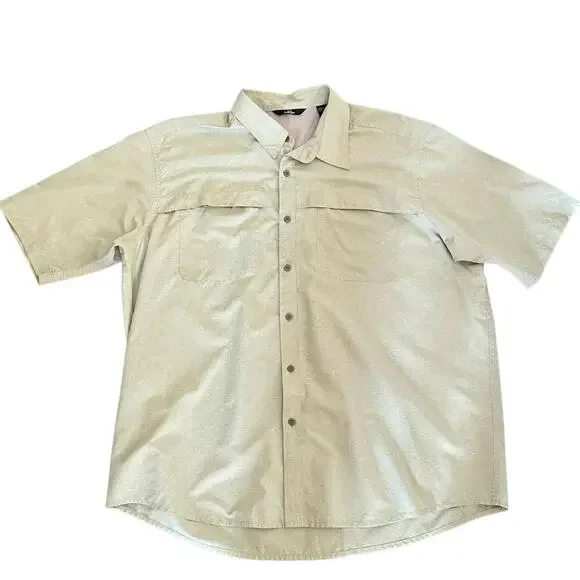Wrangler Sage Green Short Sleeve Outdoor Sport Shirt Mens 2XL Gorpcore Utility - Picture 1 of 9